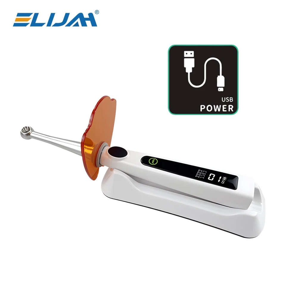Lámpara de Curado Dental Inalámbrica LED 1S Luz de Curado LED Cabeza de Metal 360° 4 Modos Foto 2 de 4