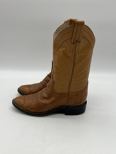 larry Mahan Women s Size 6.5C Brown Ostrich Western Cowgirl Boots.