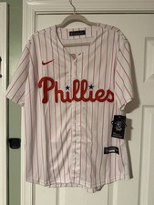 Custom Nike Philadelphia Phillies Bryce Harper MLB Jersey White Pinstripe Size L