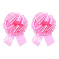 "14\" Metall. Zugschleifen 2Stk, Bunt Rosa, Geschenkverpackung"