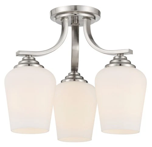 Minka Lavery 4926 Shyloh 3 Light 16"W Vantage Semi-Flush Ceiling - Nickel - Picture 1 of 5