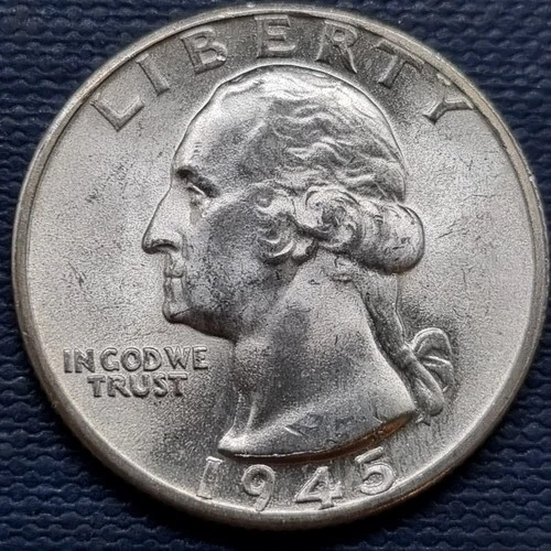 1945 D Washington Quarter 25c Silver BU UNC GEM Brilliant Uncirculated #97179