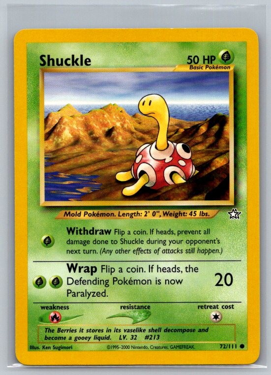 Shuckle 72/111 Common Neo Genesis Pokemon Unlimited Lightly Played