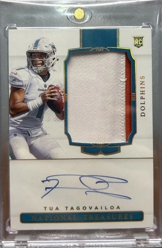 2020 National Treasures Tua Tagovailoa True Rpa Holo Gold Black Box 1/1 Dolphins