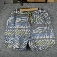 Tommy Bahama Swim Trunks Mens XL Blue Palm Leaf Floral Mesh Lined Cargo Shorts