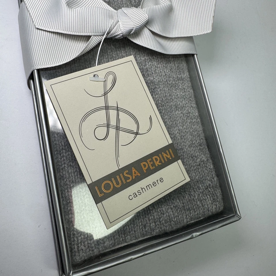 Louisa Perini NWT Women’s 100% Cashmere Gloves Gray Vintage 1980s One Size NEW - Image 2 of 4