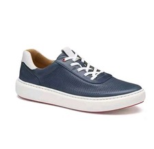 Johnston Murphy Anders Perfed U-Throat Shoes Navy Full Grain Size 9 25-2850