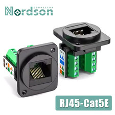 RJ45 Cat5e Shielded Panel Mount Coupler Solderless Connector