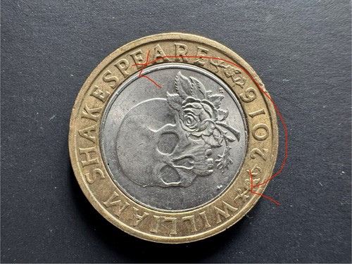 Rare £2 Pound Coin William Shakespeare’s Tragedies Macbeth Skull 2016