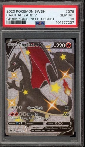 Pokemon Charizard V Champion's Path Secret Rare #079 PSA 10 Gem Mint
