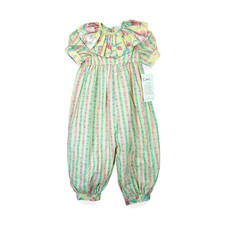 NWT Vintage I am.. Girls Romper Striped Collar 80s 90s One Piece
