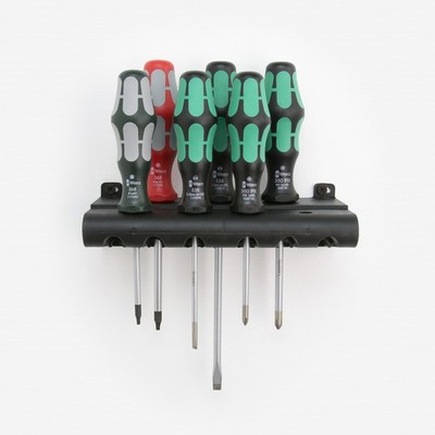 Wera 347778 Kraftform Plus Slotted/Phillips/Square Screwdriver Set + Rack