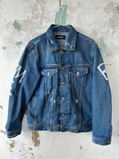 DIESEL Denim Trucker Jean Jacket Distressed Men's S Made in Italy