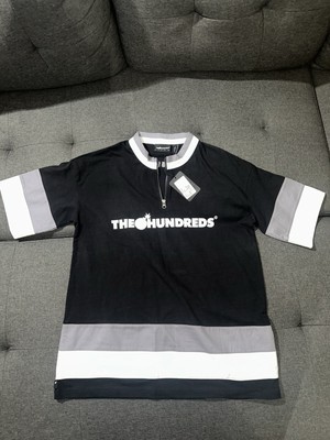 The Hundreds Mens Maxson Knit Shirt 1/4 Zip Short Sleeve Jersey Black New NWT