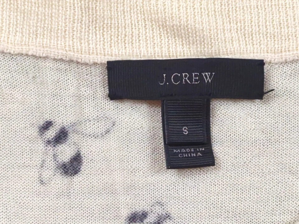 Suéter J Crew Mujer Pequeño Abeja Abejorro Joyas Adornado Lana Merino Tippi Foto 3 de 4