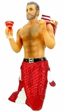 December Diamonds Santa Daddy II Merman with Presents Christmas Ornament 5555008