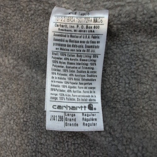 Carhartt Jacket Mens Large Sandstone Sierra Sherpa Lined Work Chore Coat Hooded - Picture 9 of 19