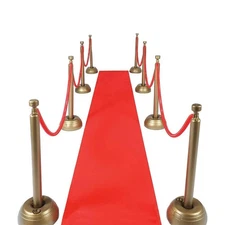Red Carpet Runner for Party, 2 x 15 ft, Non-Woven Polyester Fabric Aisle Runn...