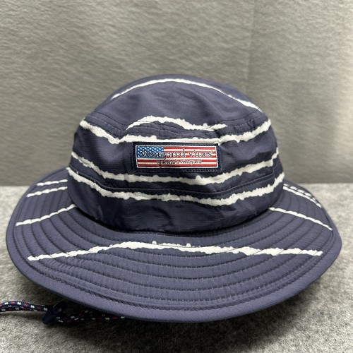 Vineyard Vines Sonnenhut schlapp breite Krempe Batik Marthas Weinberg Strand Pool blau