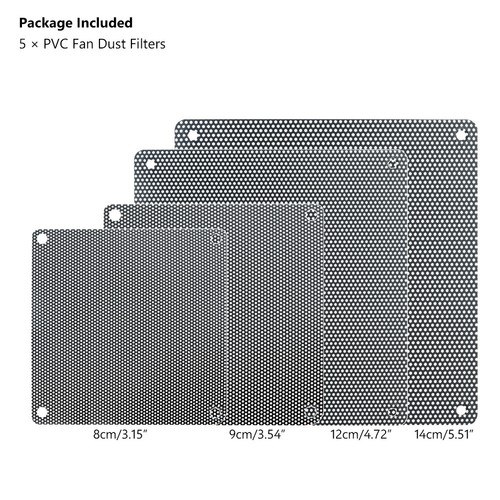 PC Computer Fan Case Cover Dustproof Mesh Dust Filter Cooling PVC Screen 5Pcs D - Picture 2 of 12
