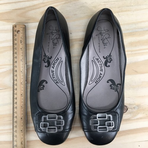 Life Stride Shoes Womens 9.5 M Bombay Ballet Flats Black Slip On Comfort Casual - Picture 9 of 16