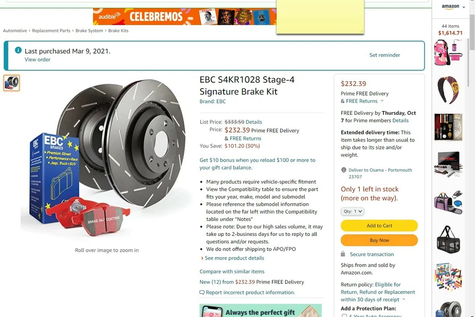 Kit de frenos de disco-S4 kits Redstuff y rotor trasero USR se adapta a HYUNDAI GENESIS 2012 Foto 3 de 4