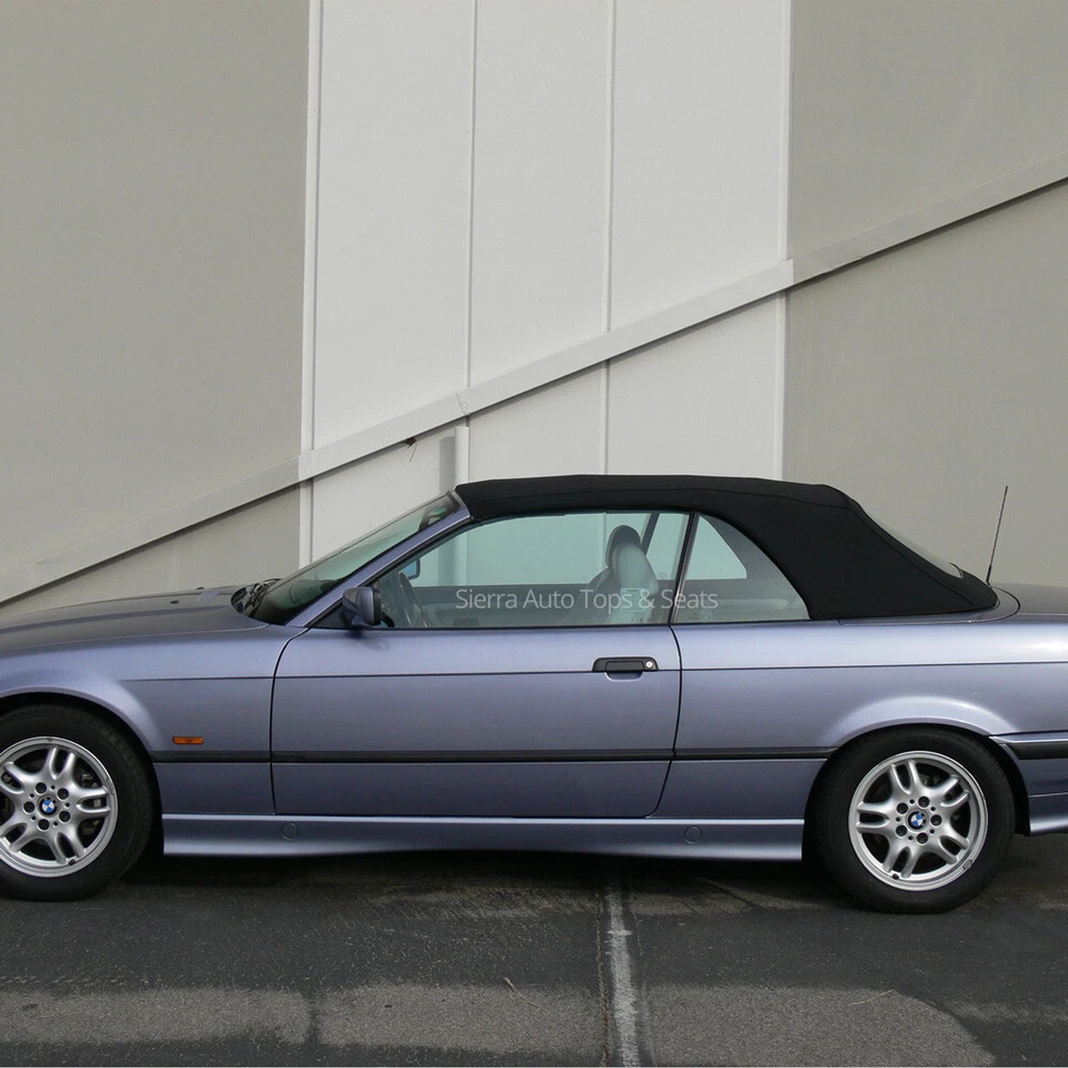 BMW E36 Serie 3 Convertible Top 94-99, Tela Económica Negra con Ventana de Plástico Foto 2 de 4