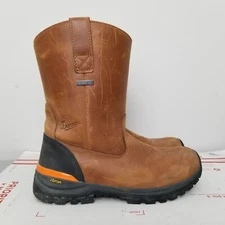 Danner Boots Mens Size 8.5 D Stronghold Wellington 10" Brown Leather Dry Vibram