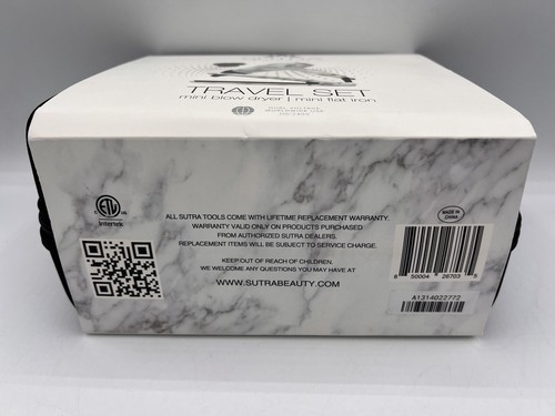 NUEVO Juego de viaje Sutra Beauty secador/mini plancha plana nuevo en caja - Imagen 5 de 12