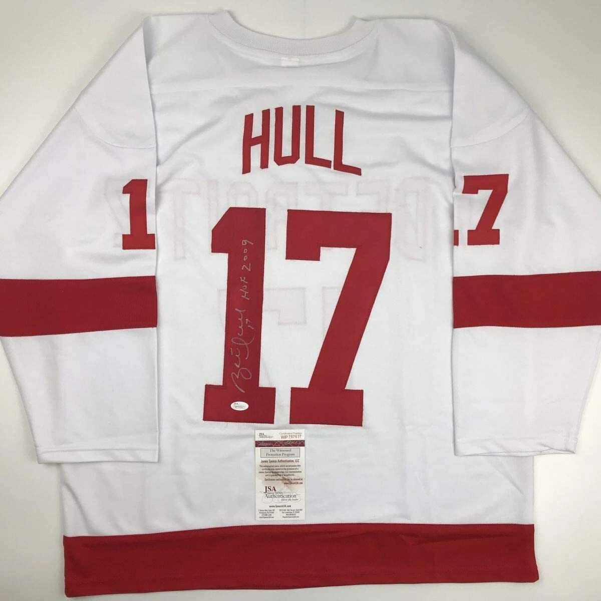 Brett Hull Autographed Detroit Custom Red Hockey Jersey HOF 09