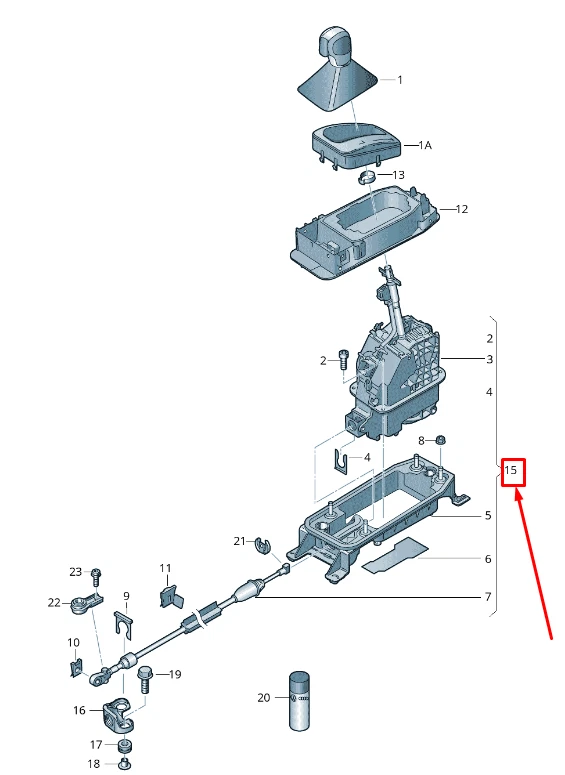 VW GOLF VII 5G MK7 Gear Selection Mechanism RHD 5Q2713025J NEW GENUINE - Image 4 of 4