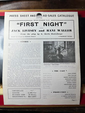 First Night 1937 Paramount 9x1/2x12" British pressbook Jack Livesey Rani Waller