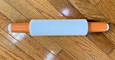 Vintage Tupperware Rolling Pin 16'' Fill 'n Chill Pastry Baking Tool Orange