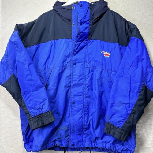 Pepsi Cola Blue Sz XL Employee Nylon Coat Wear Gu… - image 1