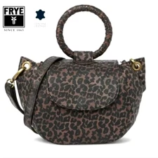 FRYE Maddie O-Ring Leopard Print Leather Crossbody Bag NWT $248