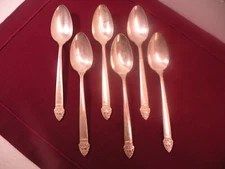 Set Of 6 Silverplate 1933 KING CEDRIC TEASPOONs 6 1/4"