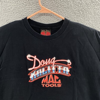VINTAGE Mac Tools T Shirt Men Extra Large Black Graphic Logo Cars