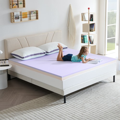 Topper Queen Memory Foam Mattress 2/3 Inch Gel Breathable Cool Pressure Relief - Picture 8 of 13