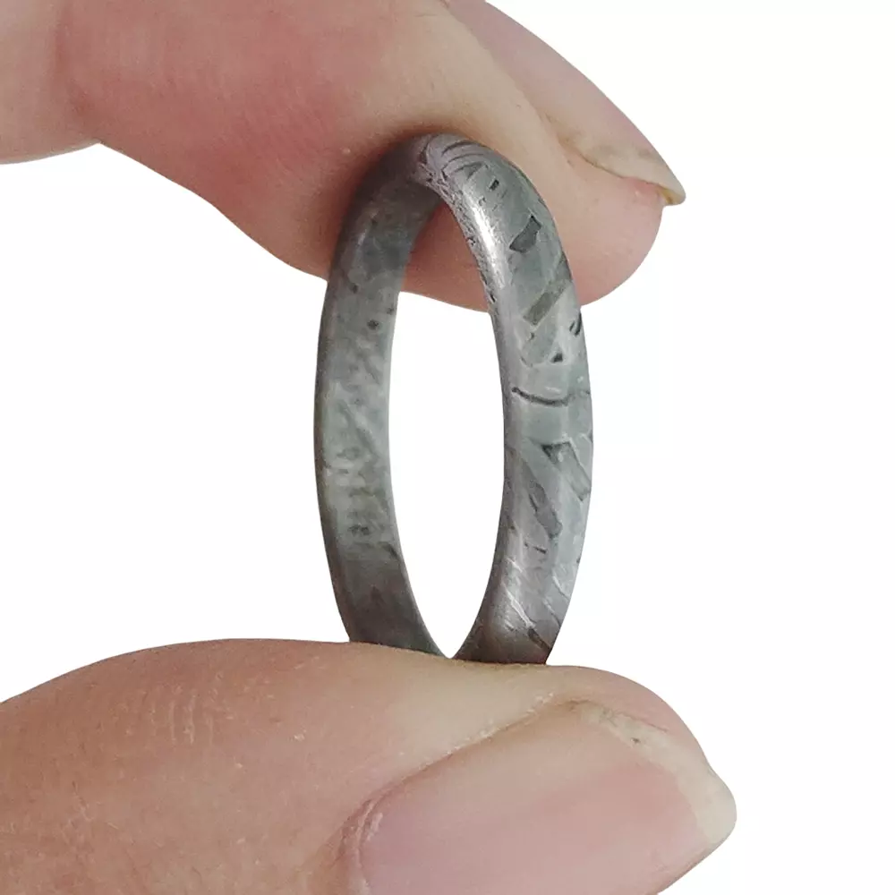 Muonionalusta meteorite ring Meteor Wedding Ring SIZE 8