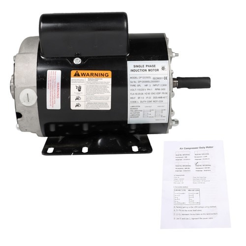 3 HP 3450RPM SPL Electric Motor Compressor Duty 56Frame 1Phase 115-230 Volts New - Picture 2 of 13