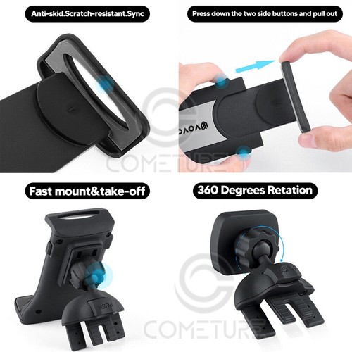 Universal Adjustable Tablet Mount Car CD Slot Holder 2in1 Fit 3.5-10.5" iPad GPS - Picture 3 of 9