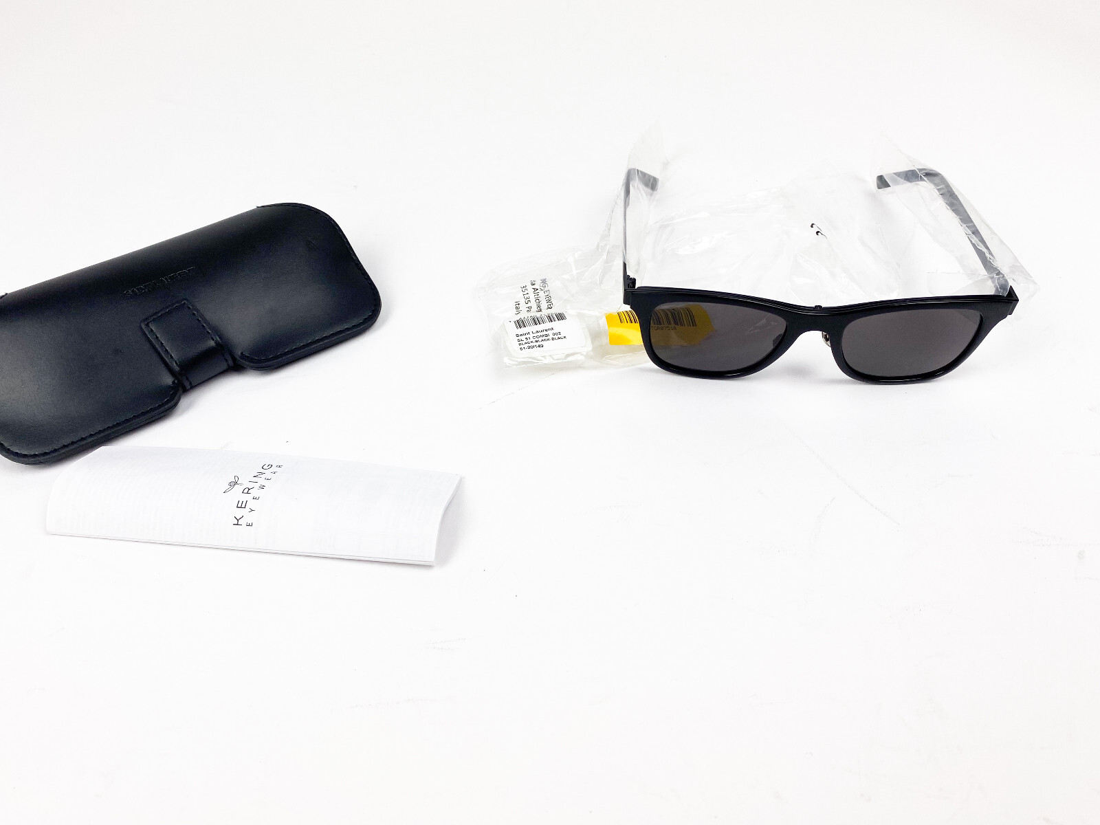 Occhiali da sole SAINT LAURENT SL51 COMBI 51MM 51 20 140 neri con custodia nuovi