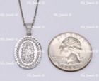 14k Solid White Gold Virgin Mary Lady Guadalupe Oval pendant Charm #15187 2.90gr — photo 7