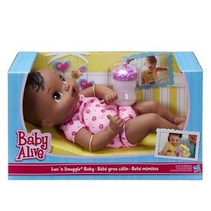 African-American-Black-doll-Baby-Alive-Luv-039-n-Snuggle-soft-cuddle-Hasbro-Doll