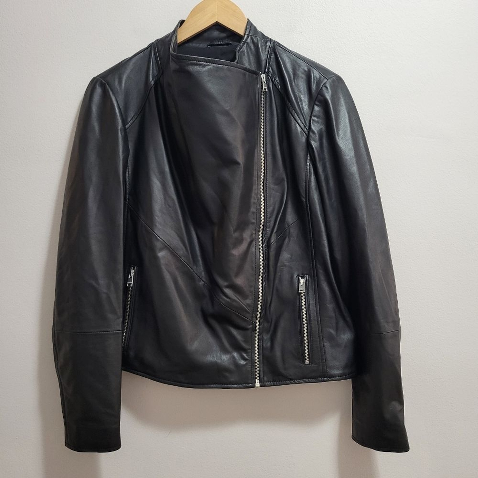 Lamarque Leather Moto Biker Jacket Size Medium - image 1