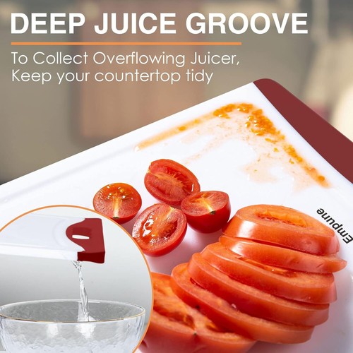 Extra Large Cutting Boards, Plastic Cutting Boards for Kitchen (Set of 4) , Red - Picture 4 of 7