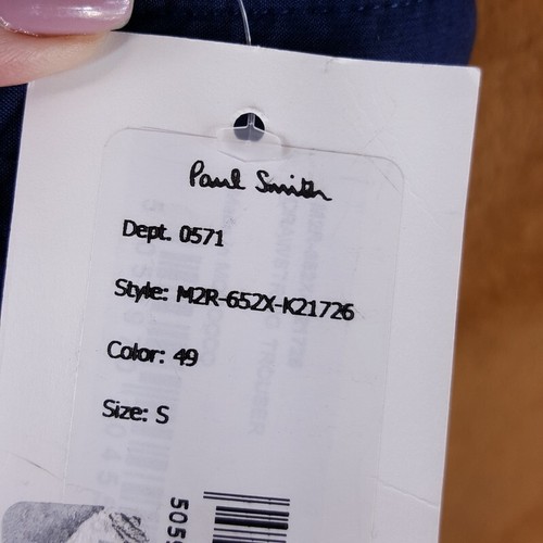 PAUL SMITH Mens Pants Small Blue Pull On Slim Ankle Drawstring Trouser $225 - Picture 5 of 12