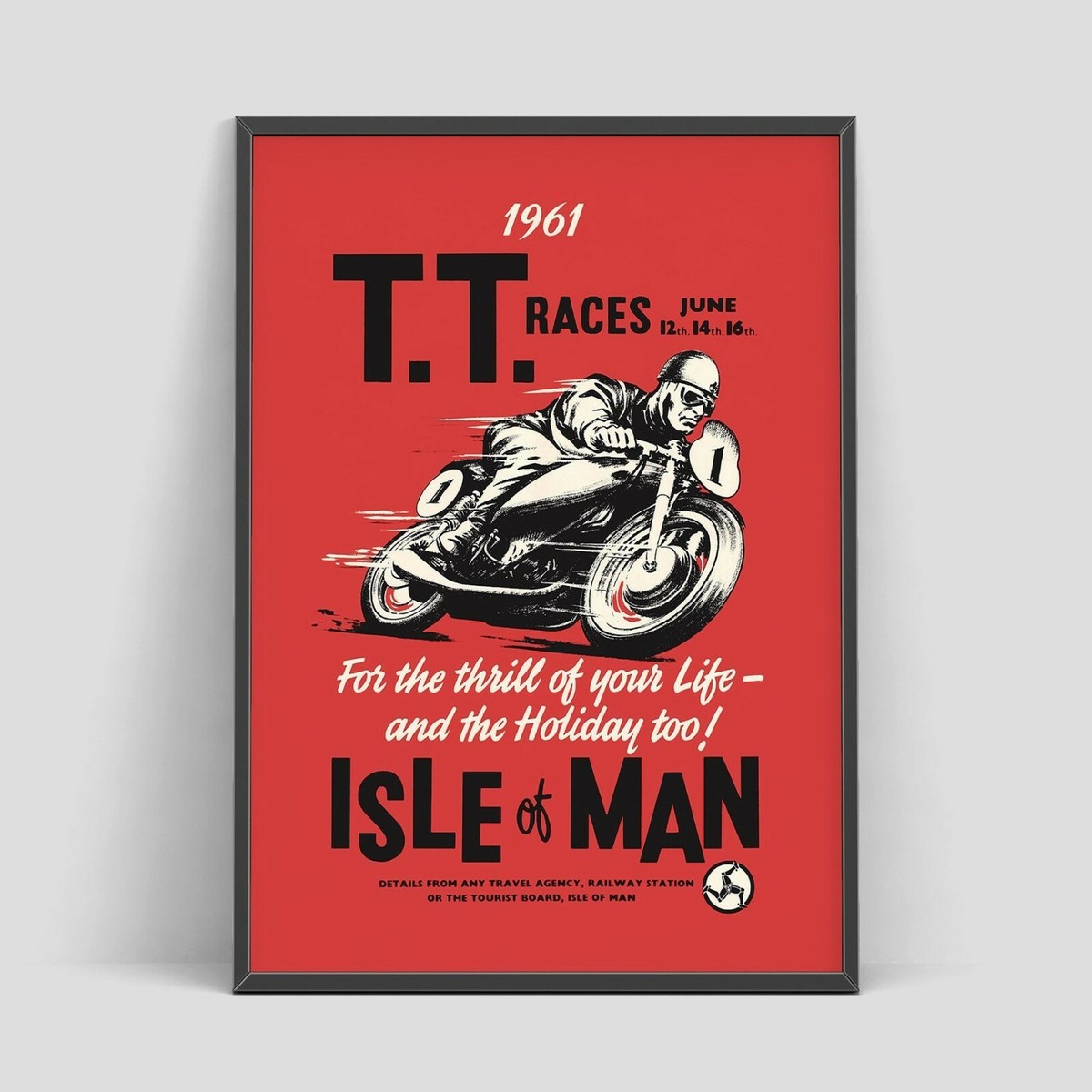 Red Version of the 1961 Isle of Man TT Vintage Motorcycle Car