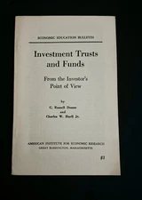 Investment Trusts & Funds AIER Econ Bulletin Apr 1969 Doane Hurll VG Scarce