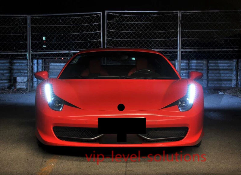 Red de ventilación de faros laterales izquierdos de metal negro para Ferrari 458 2010-2015 1X Foto 4 de 4